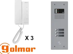 Kit interphone avec 3 combinés Collectif^Golmar Clearance