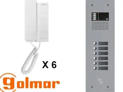 Kit interphone avec 6 combinés Collectif^Golmar Clearance