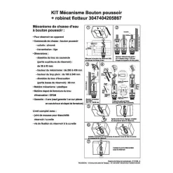Kit mecanisme chasse deau avec robinet flotteur sachet^Rousseau Discount