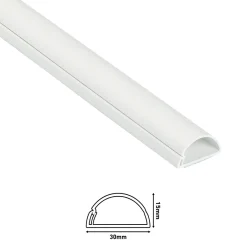 Kit moulure semi-circulaire 30 x 15 mm blanc avec accessoires, lot de 3-D-Line Best