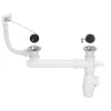 Kit pour évier avec siphon réglable blanc 50mm, bouchon et trop-plein^Wirquin Online