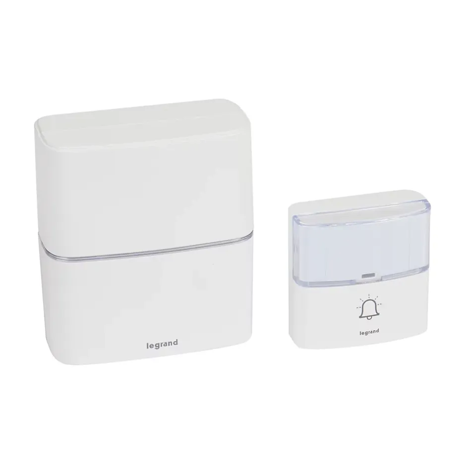 Kit Serénité carillon et sonnette sans fil 30 mélodies + MP3 alimentation par piles - blanc^Legrand New