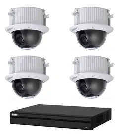 Kit Vidéosurveillance Enregistreur DVR 2 ports HDMI et 4 Caméras Dôme Analogiques HDCVI-Dahua New
