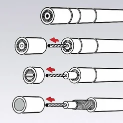 Knipex 16 60 05 KOAX - Dénudeur pour câbles coaxiaux RG58 RG59 RG62, longueur 105 mm, poids 73 g^D44 Sale