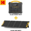 Kit Station d'Énergie Portable S1210 + Panneau Solaire 200W - Batterie 1102Wh - Multiport&Prises - Pour Camping Urgence^Kodak Online