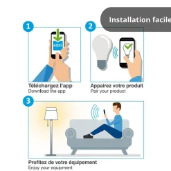 - Pack de 2 Ampoules LED connectées A60, culot E27, RVB avec télécommande connectée - KPACK2EE806GRVBCCT-Kozii Hot