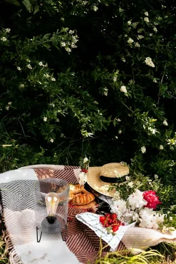 Lampe à piles 'LONNA' lampe de table pour l'extérieur, métal et verre, en noir, hauteur 28,5 cm^Näve Clearance