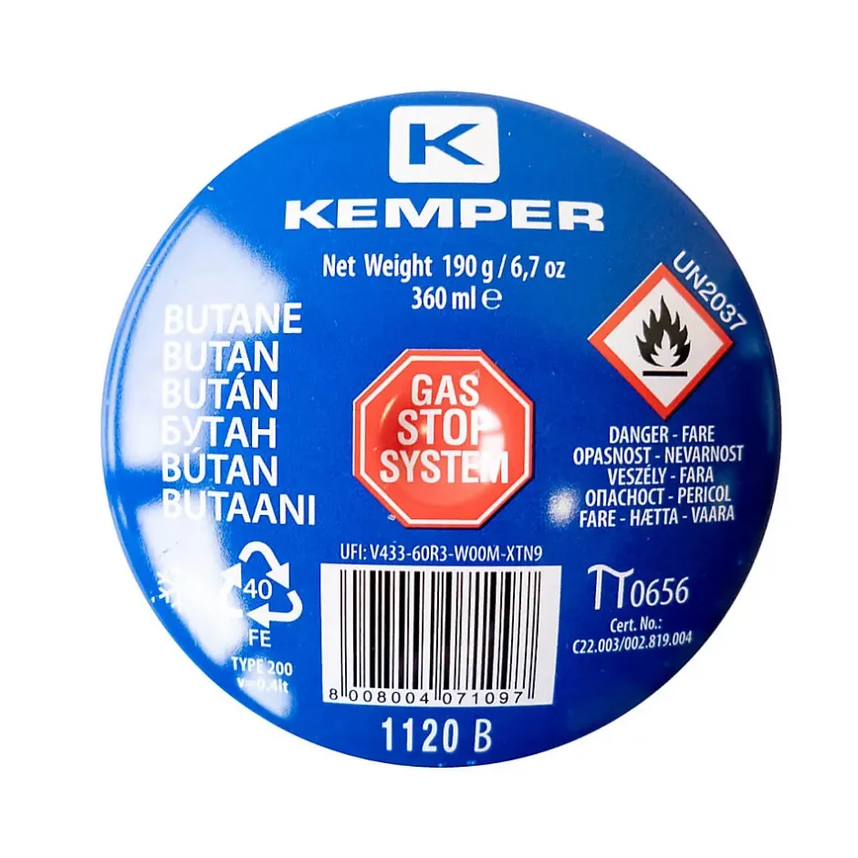 Lampe à souder à gaz Professionnelle Utilisation 360 degrés Chalumeau gaz Allumage piezo + 8 Cartouches gaz Perçables-Kemper Best