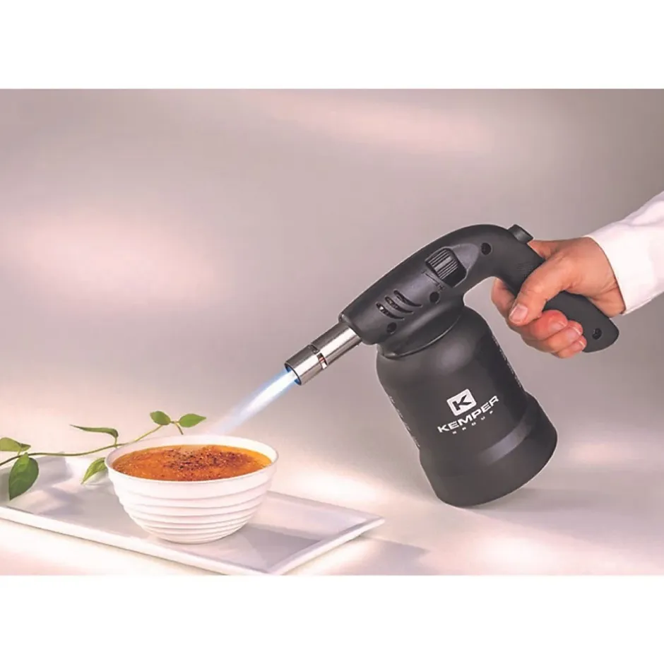 Lampe à souder à gaz Professionnelle Utilisation 360 degrés Chalumeau gaz Allumage piezo + 8 Cartouches gaz Perçables-Kemper Best