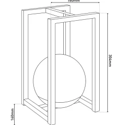 Lampe décoration LED KALI balcon terrasse table métal plastique noir LED fixes 30x16x16cm-Näve Outlet