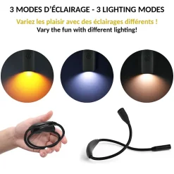 Lampe de lecture de cou rechargeable 3 couleurs de lumière^Fishtec Sale