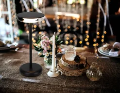 Lampe de table à accu PASI intérieur extérieur métal plastique noir intensité variable tactile fonction mémoire hauteur 26cm-Näve