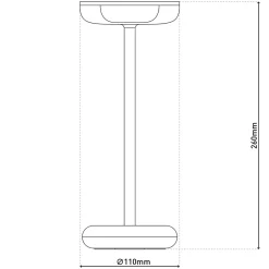 Lampe de table à accu PASI intérieur extérieur métal plastique beige intensité variable tactile fonction mémoire hauteur 26cm^Näve Best