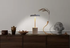 Lampe de table à accu 'SETA' grise 30 cm de haut en métal et béton, avec LED fixe^Näve Sale