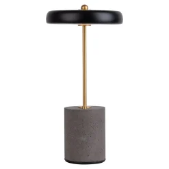 Lampe de table à accu 'SETA' noire hauteur 30 cm en métal et béton, avec LED fixe^Näve Best