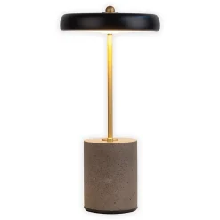 Lampe de table à accu 'SETA' noire hauteur 30 cm en métal et béton, avec LED fixe^Näve Best