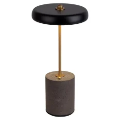 Lampe de table à accu 'SETA' noire hauteur 30 cm en métal et béton, avec LED fixe^Näve Best