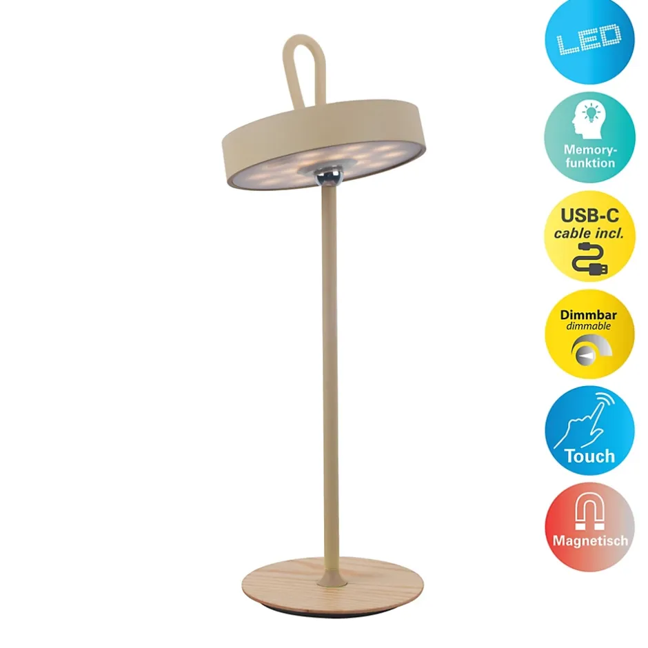 Lampe de table LED à accu magnétique pour l'extérieur et l'intérieur, en métal et plastique en givre , hauteur 36 cm-Näve Hot