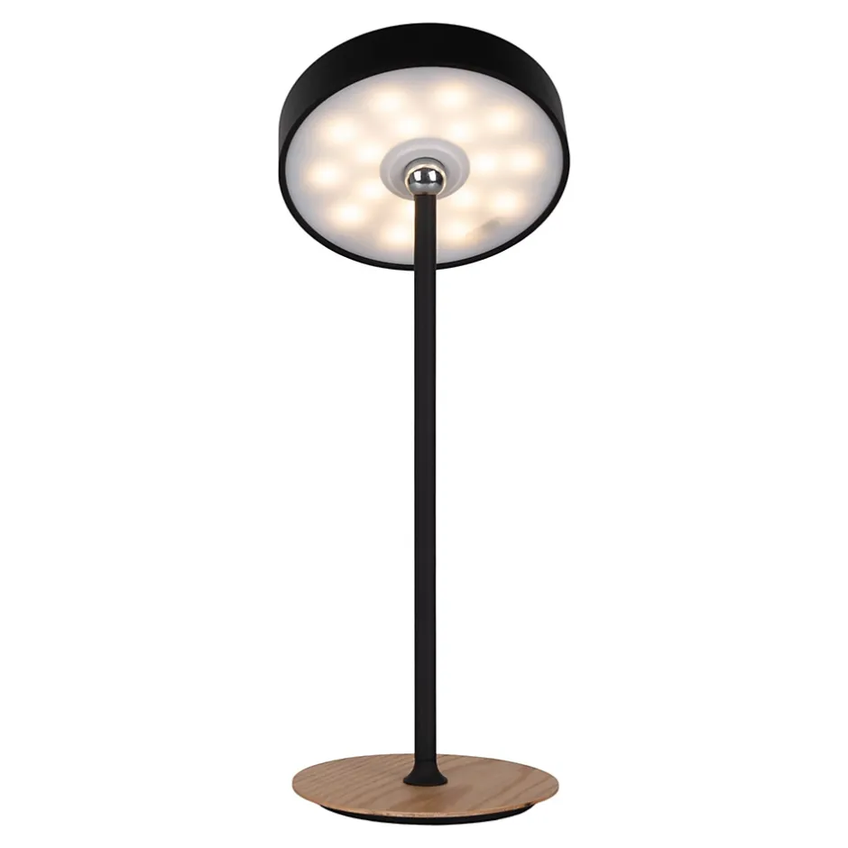 Lampe de table LED à accu magnétique pour l'extérieur et l'intérieur, en métal et plastique noir, hauteur 36 cm-Näve Discount