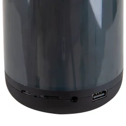 Lampe de table LED avec haut-parleur BT 'FESTA' pour l'extérieur en plastique noir avec LED intégrées, hauteur 18 cm^Näve