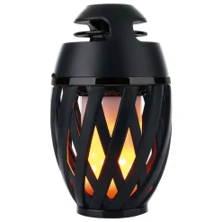 Lampe de table LED 'Muna' avec haut-parleur Bluetooth pour l'extérieur, en plastique noir, avec LED intégrée, hauteur 16,5 cm^Näve Clearance