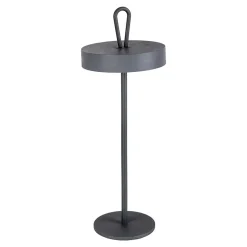 Lampe de table LED rechargeable magnétique 'ELLA' pour l'extérieur et l'intérieur, en métal et plastique gris, hauteur 35 cm-Näve Discount