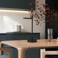 Lampe de table LED rechargeable LUPA 45cm aluminium noir et plastique blanc LED intégrées intensité variable capteur tactile^Näve Online