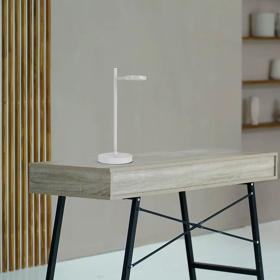 Lampe de table LED rechargeable LUPA 45cm aluminium blanc et plastique blanc LED intégrées intensité variable capteur tactile^Näve Outlet