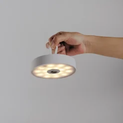 Lampe de table LED rechargeable magnétique 'ELLA' pour l'extérieur et l'intérieur, en métal et plastique blanc , hauteur 35 cm-Näve Hot