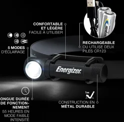 Lampe frontal polyvalente hybride^Energizer New
