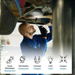 Lampe frontale Télescopique Tête Flexible et Orientable^Fishtec Best