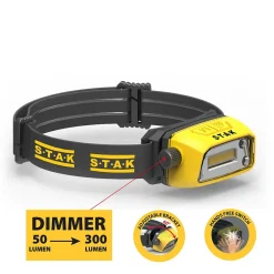 Lampe frontale LED rechargeable professionnelle 300 lumens. Interrupteur sans contact-Stak New