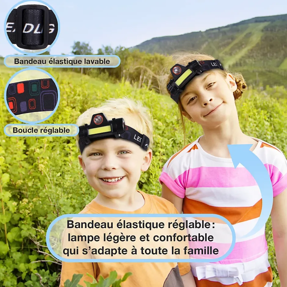 Lampe Frontale LED Waterproof Rechargeable USB - Réglable - Éclairage Puissant - Résistante Pluie et Humidité - x1-Moby Swift Clearance