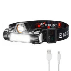 Lampe Frontale Torche Détachable Recharge USB Boîtier Orientable^Fishtec Outlet