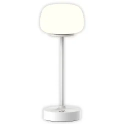 Lampe LED à accu/de table 'PINA' 30 cm de haut, en métal (blanc) et verre (blanc), LEDs intégrés, blanc chaud-Näve Clearance