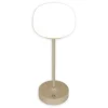 Lampe LED à accu/de table 'PINA' 30 cm de haut, en métal (beige) et verre (blanc), LEDs intégrés, blanc chaud-Näve Outlet