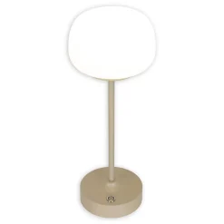 Lampe LED à accu/de table 'PINA' 30 cm de haut, en métal (beige) et verre (blanc), LEDs intégrés, blanc chaud-Näve Outlet