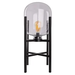 Lampe LED sur socle 'LORA' hauteur 58 cm, en métal et verre, en métal noir et verre clair, pour l'intérieur et l'extérieur^Näve Outlet