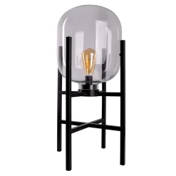 Lampe LED sur socle 'LORA' hauteur 58 cm, en métal et verre, en métal noir et verre clair, pour l'intérieur et l'extérieur^Näve Outlet