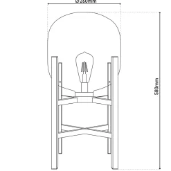 Lampe LED sur socle 'LORA' hauteur 58 cm, en métal et verre, en métal noir et verre clair, pour l'intérieur et l'extérieur^Näve Outlet