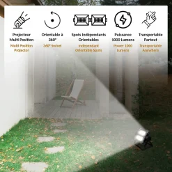 Lampe Projecteur Portable sans Fil LED Orientable 360-Fishtec Hot