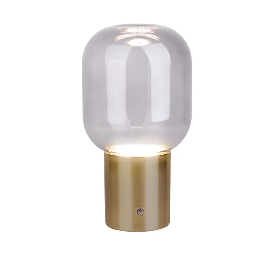Lampe table accu ALBERO métal laiton verre LED fixes dimmable capteur tactile hauteur 25cm^Näve Discount