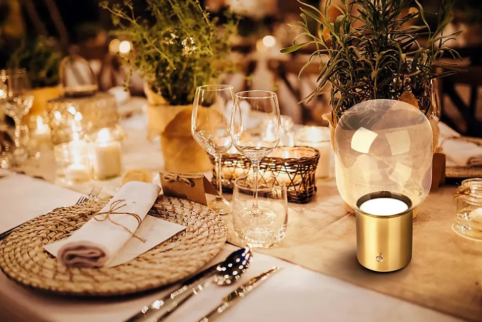 Lampe table accu ALBERO métal laiton verre LED fixes dimmable capteur tactile hauteur 25cm^Näve Discount