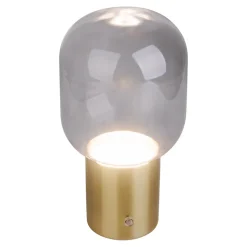 Lampe table accu ALBERO métal laiton verre LED fixes dimmable capteur tactile hauteur 25cm^Näve Discount