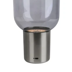 Lampe table accu ALBERO métal chromé verre LED fixes dimmable capteur tactile hauteur 25cm-Näve Clearance