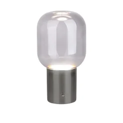 Lampe table accu ALBERO métal chromé verre LED fixes dimmable capteur tactile hauteur 25cm-Näve Clearance