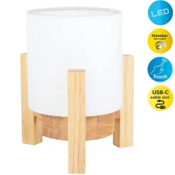 Lampe table accu MADITA H 19cm blanc naturel LED intégrée intensité variable capteur tactile-Näve Online
