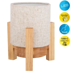 Lampe table accu MADITA H 19cm blanc naturel LED intégrée intensité variable capteur tactile^Näve Discount