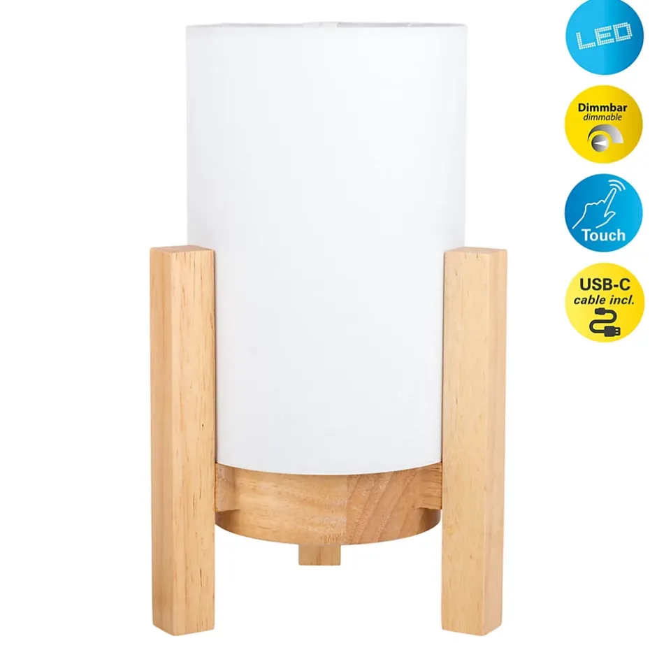 Lampe table accu MADITA H 25cm blanc naturel LED intégrée intensité variable capteur tactile-Näve