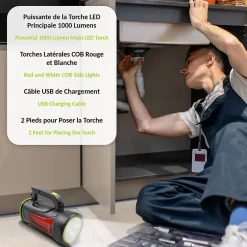 Lampe Torche LED + 1000 Lumens-Fishtec Sale